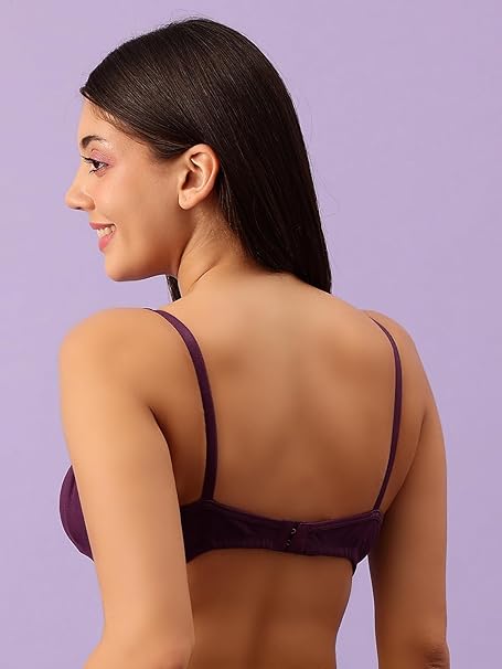 Clovia Women’s Soft Cotton Wire-Free Full-Cup T-Shirt Bra – Non-Padded Comfort Fit